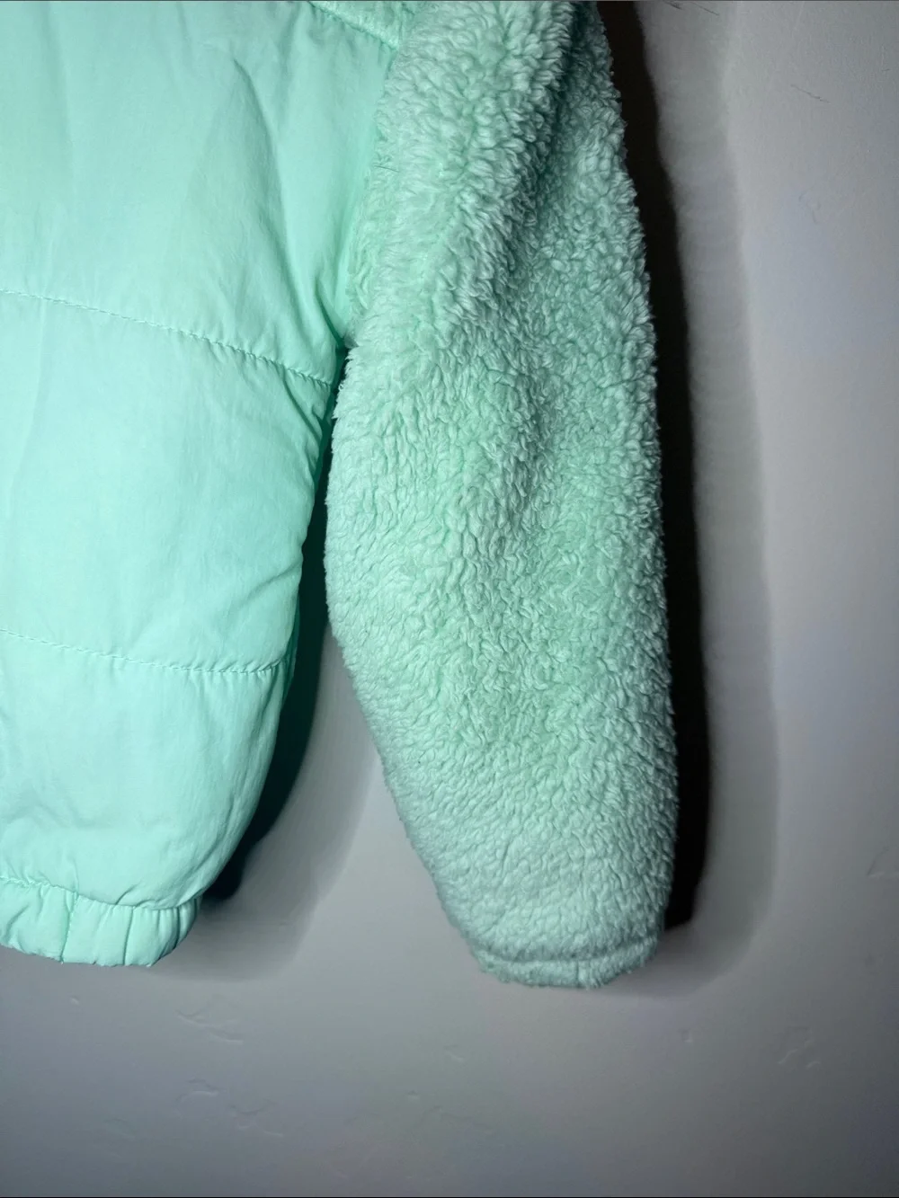Hurley Girls Jacket Size 5 Mint Quilted Sherpa Puffer
